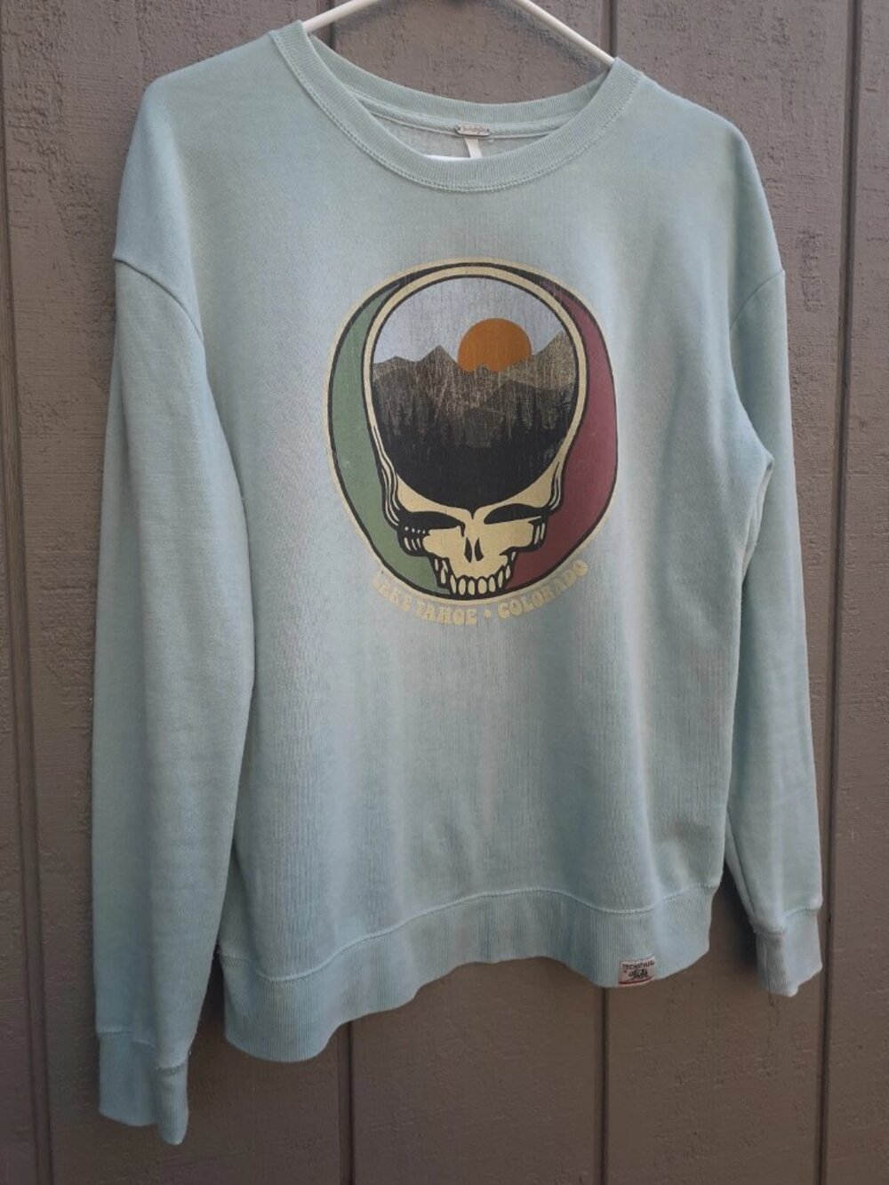Grateful Dead Lake Tahoe Colorado S Sweatshirt Baby Blue Dead & Co Mountains S